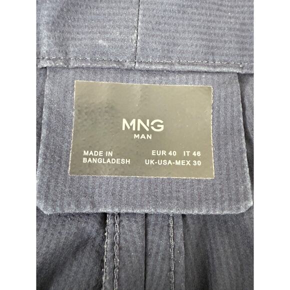 Mango MNG Mens Sz 30 Navy Performance Chino Pants Comfort Stretch Waist - Picture 10 of 13